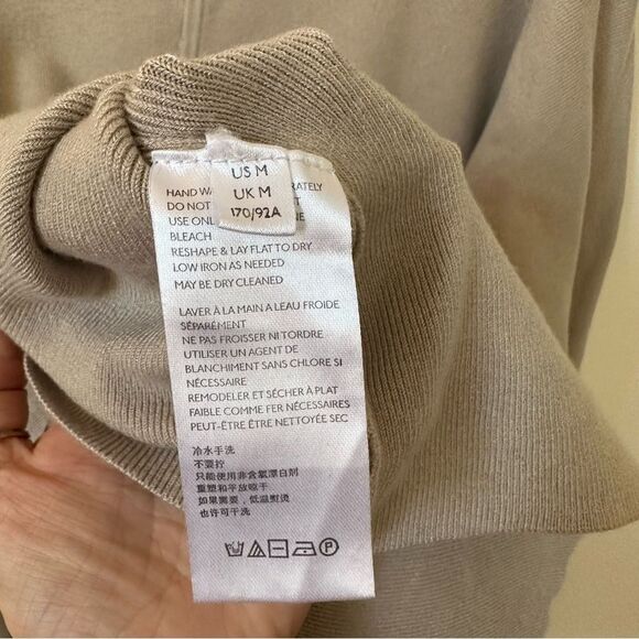 Anthropologie Saturday Sunday Chrissy V Neck Long Sleeve Sweater Dress In Tan M - Picture 8 of 8